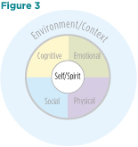 Figure 3 adds an inner circle at the centre of the circle of human development to represent self or spirit within.